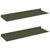 vidaXL Drijvende plank 2 st Olijf Groen 60 x 18 x 2,5 cm Staal