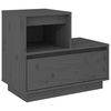 vidaXL Nachtkastje 60x34x51 cm massief grenenhout grijs