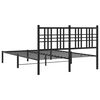 vidaXL Bedframe met hoofdbord metaal zwart 120x190 cm