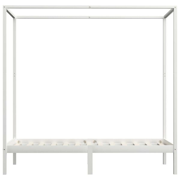 vidaXL Hemelbedframe massief grenenhout wit 90x200 cm