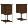 vidaXL Nachtkastjes 2 st 32x42x70 cm bewerkt hout bruin eikenkleur