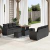 vidaXL Tuin Sofa Set met kussen met opslag 9 pcs Zwart poly rattan