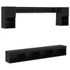 vidaXL TV Wand Eenheden met LED 6 st Zwart Eiken Bewerkt hout