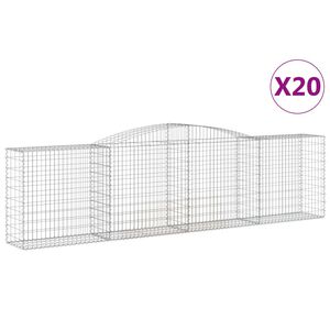 vidaXL Schanskorven 20 st gewelfd 400x50x100/120 cm ijzer