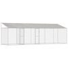 vidaXL Hondenkooi met Dak Zilver 800 x 200 x 256 cm Staal en PE