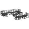 vidaXL Tuin Sofa Set 11 pcs Zwart Aluminium