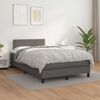 vidaXL Boxspring met matras kunstleer grijs 120x190 cm