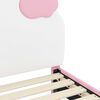 vidaXL Bedframe voor kinderen met hoofdbord Roze 80 x 200 cm PU