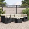 vidaXL 8-delige Loungeset met kussens poly rattan zwart