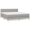 vidaXL Boxspring met matras stof lichtgrijs 160x200 cm