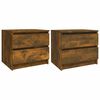 vidaXL Nachtkastjes 2 st 50x39x43,5 cm bewerkt hout gerookt eikenkleur