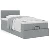 vidaXL Bed met matras 100x200 cm stof lichtgrijs