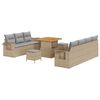 vidaXL Tuin Sofa Set 10 pcs Beige poly rattan