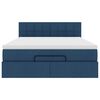 vidaXL Bed met matras 140x190 cm stof blauw