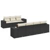 vidaXL 8-delige Loungeset met kussens poly rattan zwart