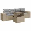 vidaXL 5-delige Loungeset met kussens poly rattan beige