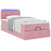 vidaXL Ottoman bed met matras en LED's 90x200cm fluweel roze