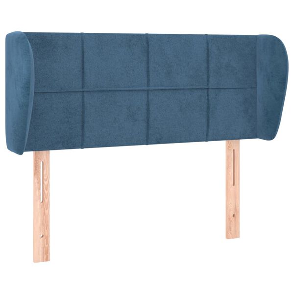 vidaXL Hoofdbord met randen 103x23x78/88 cm fluweel donkerblauw