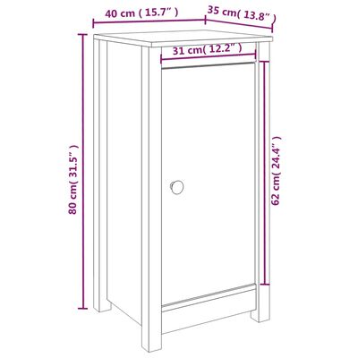 vidaXL Dressoirs 2 st 39x35x80 cm massief grenenhout