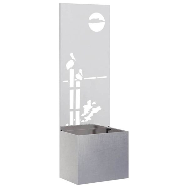 vidaXL Tuin Privacy Screen Fretwerk Zilver 50 x 140 cm Roestvrij staal