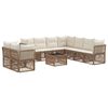 vidaXL Tuinbankenset 10 pcs Beige poly rattan