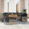 vidaXL Tuin Sofa Set 9 pcs Grijs poly rattan