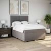 vidaXL Boxspring met matras stof taupe 140x200 cm
