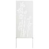 vidaXL Tuin Privacy Screen Bloemen Wit 50 x 140 cm Koudgewalst staal