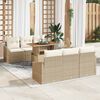 vidaXL Tuin Sofa Set met kussen met kussen 7 pcs Beige en Cr&egrave;me