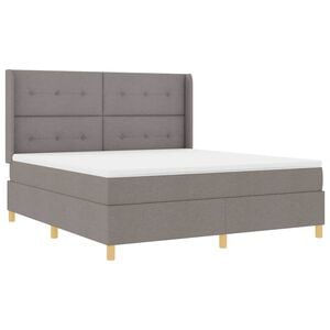 vidaXL Boxspringbed met LED-stripverlichting Taupe 180 x 200 cm Stof