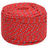 vidaXL Boottouw 8 mm 250 m polypropyleen rood