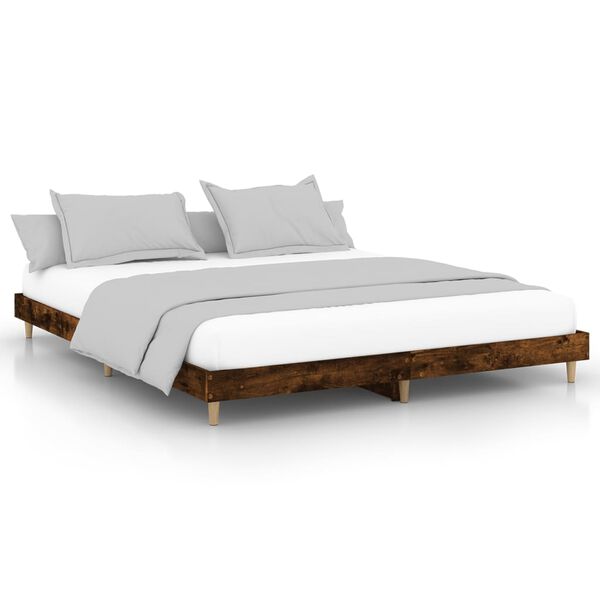 vidaXL Bedframe zonder matras hout gerookt eikenkleurig 140x200 cm