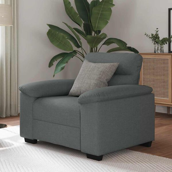 vidaXL Fauteuil 60 cm stof donkergrijs