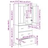 vidaXL Hoge kast met lade 2 pcs Artisan Eiken Bewerkt hout