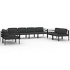 vidaXL 8-delige Loungeset met kussens aluminium antracietkleurig