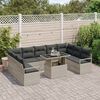 vidaXL Tuin Sofa Set met opslag 10 pcs Lichtgrijs Poly riet