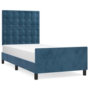 vidaXL Bedframe zonder matras 80x200 cm fluweel donkerblauw