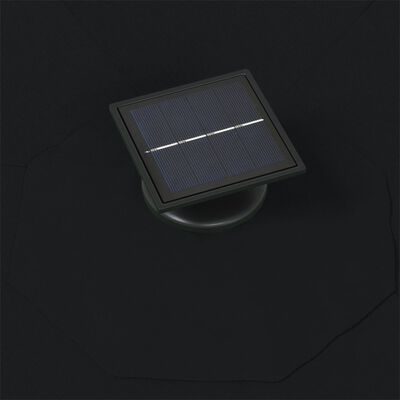 vidaXL Wandparasol met LED's en metalen paal 300 cm zwart