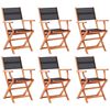 vidaXL Klapstoelen 6 stuks Zwart Massief Eucalyptus Hout & Textiel