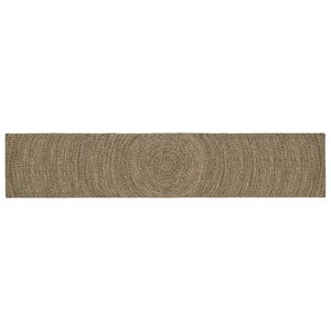 vidaXL Gebied Tapijt Naturel en Zwart 60 x 400 cm Jute