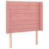 vidaXL Hoofdbord met randen 103x16x118/128 cm fluweel roze