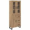 vidaXL Hoge kast met lade 2 pcs Artisan Eiken Bewerkt hout