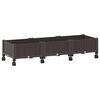 vidaXL Tuinschaal met wielen Bruin 120 x 40 x 33 cm PP