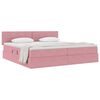 vidaXL Opslag bed met matras met hoofdeinde Roze 200 x 200 cm Fluweel
