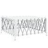 vidaXL Tuintafel 70x70x34 cm geweven stof wit