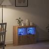 vidaXL LED Sideboard Bruin 81 x 37 x 66,5 cm Bewerkt hout