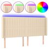 vidaXL Hoofdbord LED 183x16x118/128 cm stof cr&egrave;mekleurig