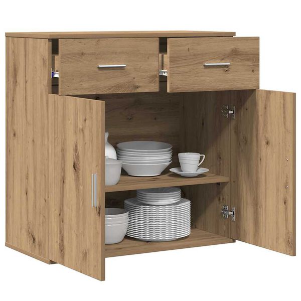 vidaXL Dressoir met lade Artisan Eiken 78 x 38 x 80 cm Bewerkt hout
