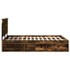 vidaXL Bedframe met lade Gerookt eiken 150 x 200 cm Massief grenenhout