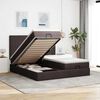 vidaXL Ottoman bed met matrassen en LED's 160x200cm stof donkerbruin